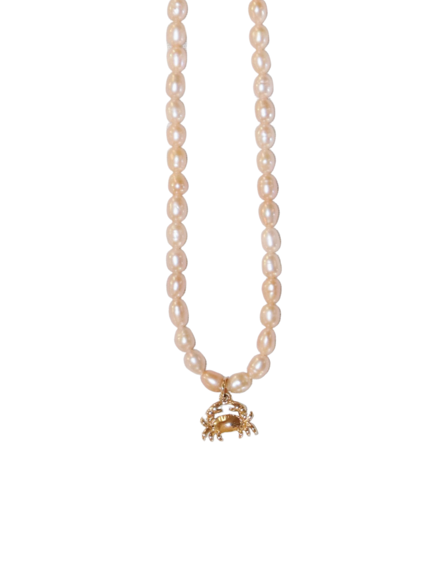 Crab Charm Pearl Necklace - Image 3