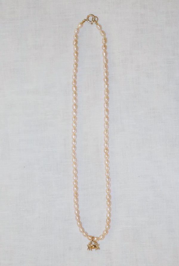 Crab Charm Pearl Necklace - Image 6