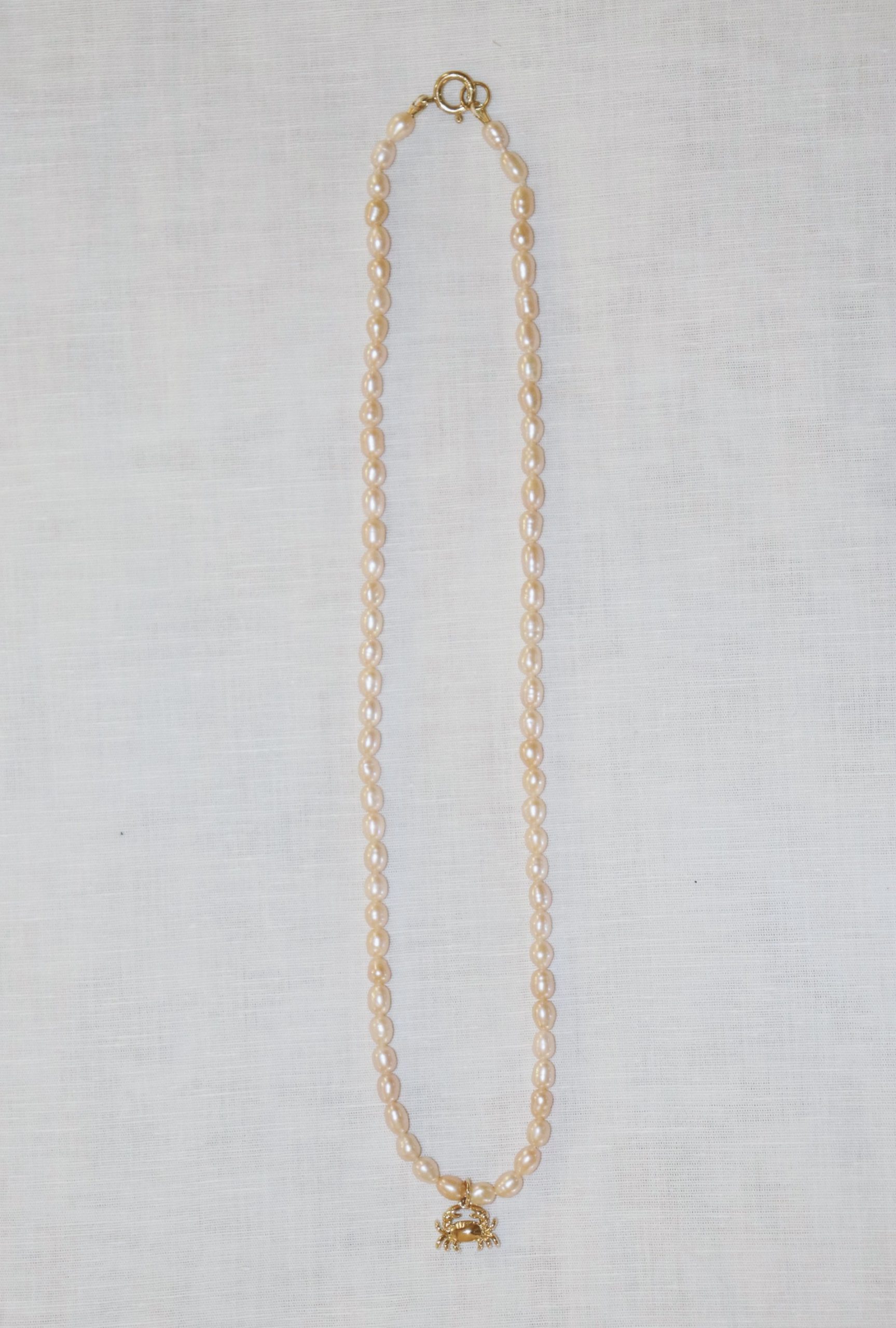 Crab Charm Pearl Necklace - Image 6